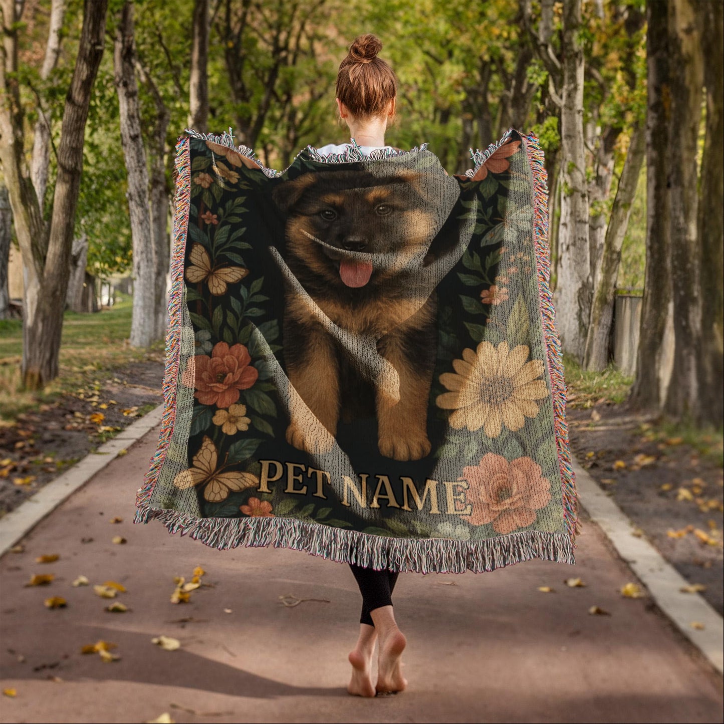 Custom Pet Portrait Heirloom Woven Blanket
