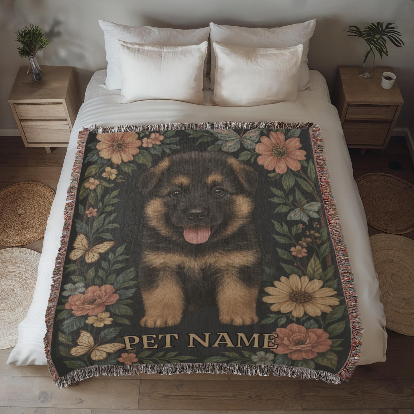 Custom Pet Portrait Heirloom Woven Blanket