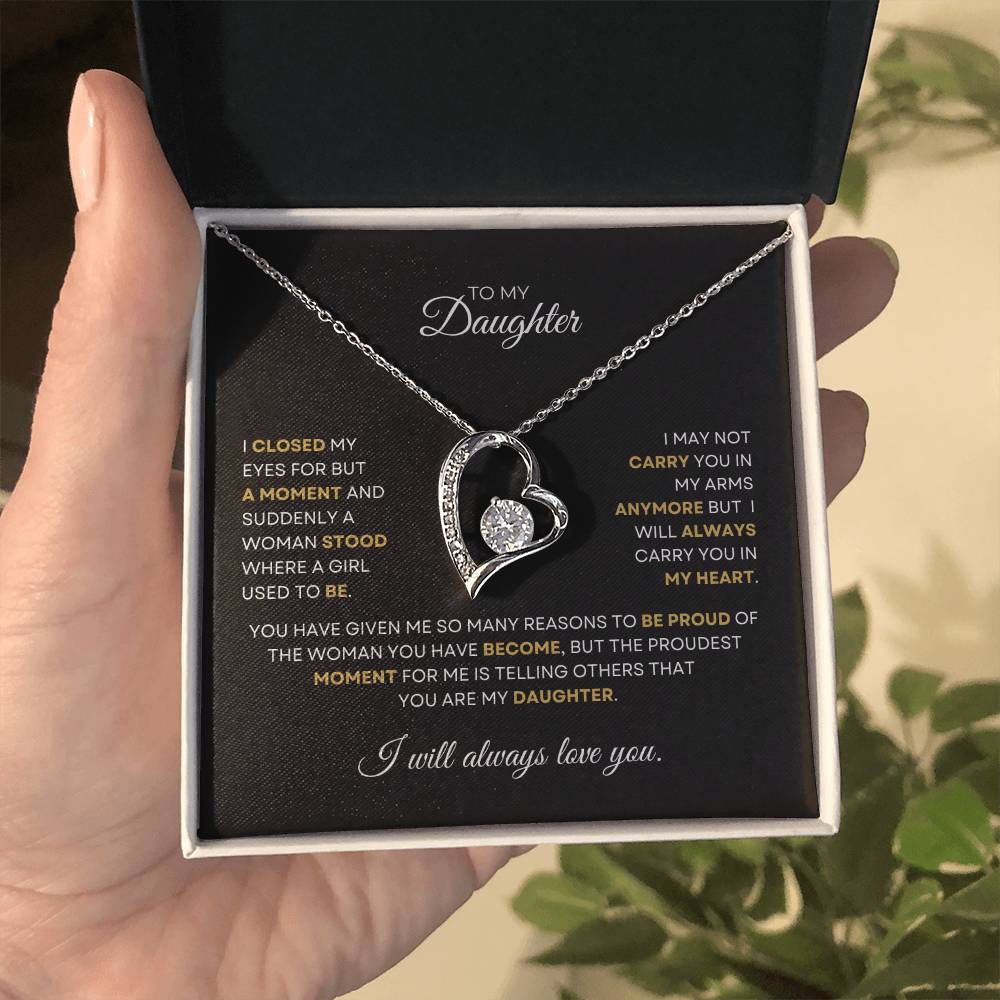 To My Daughter| Closed My Eyes | Forever Love Necklace