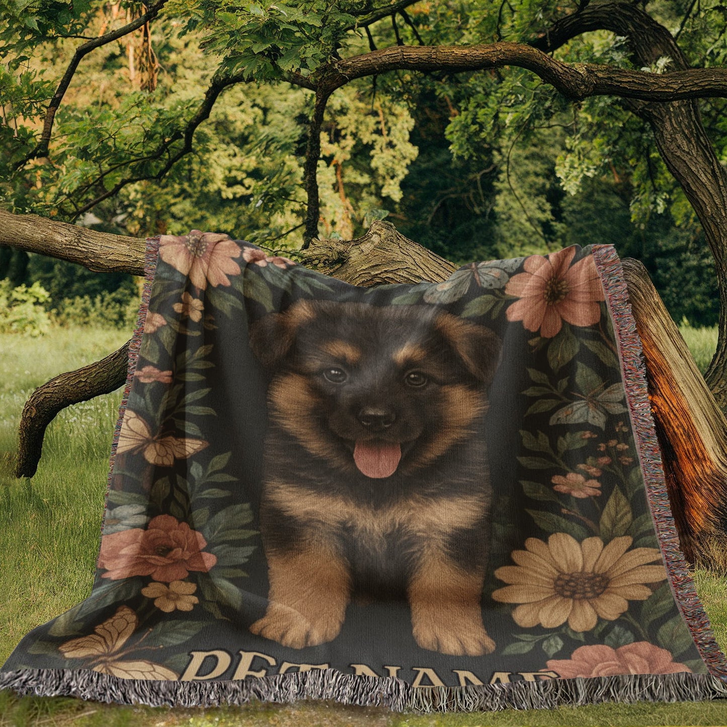 Custom Pet Portrait Heirloom Woven Blanket