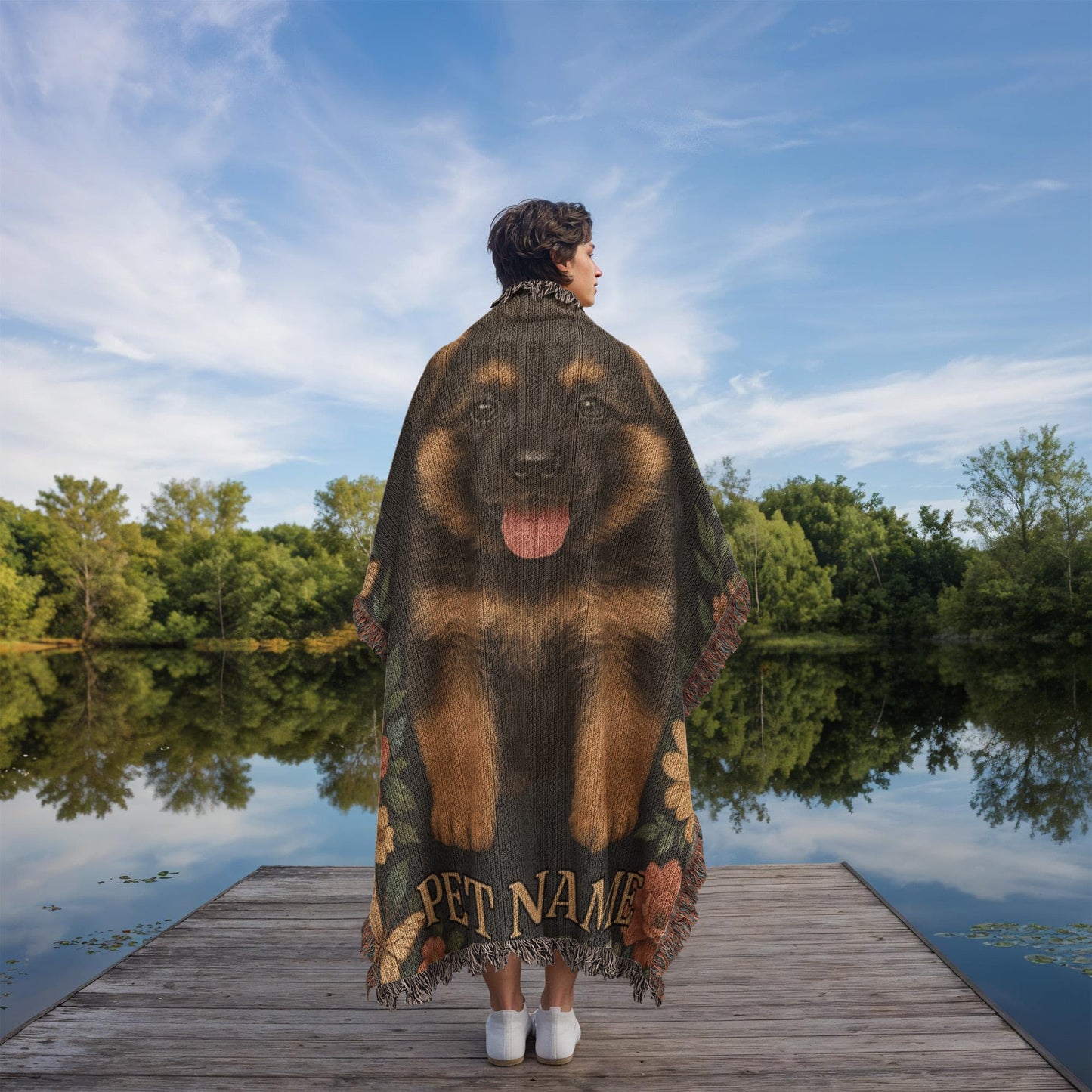 Custom Pet Portrait Heirloom Woven Blanket