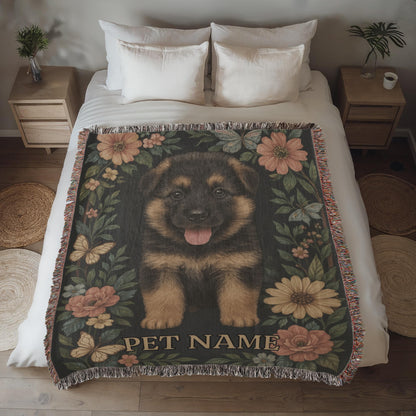 Custom Pet Portrait Heirloom Woven Blanket