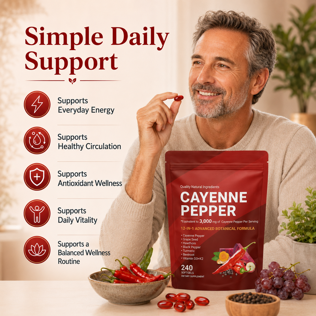 GlowFlow™ Cayenne Pepper Softgels