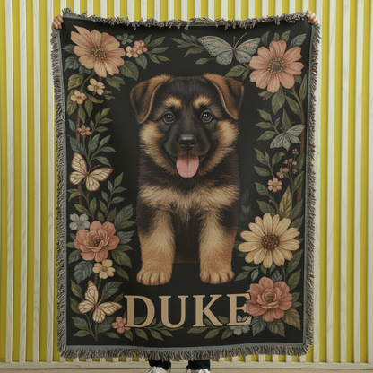Custom Pet Portrait Heirloom Woven Blanket