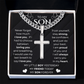 To My Son | Never Forget | Cuban Link Chain with Artisan Cross