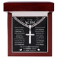To My Son | Never Forget | Cuban Link Chain with Artisan Cross