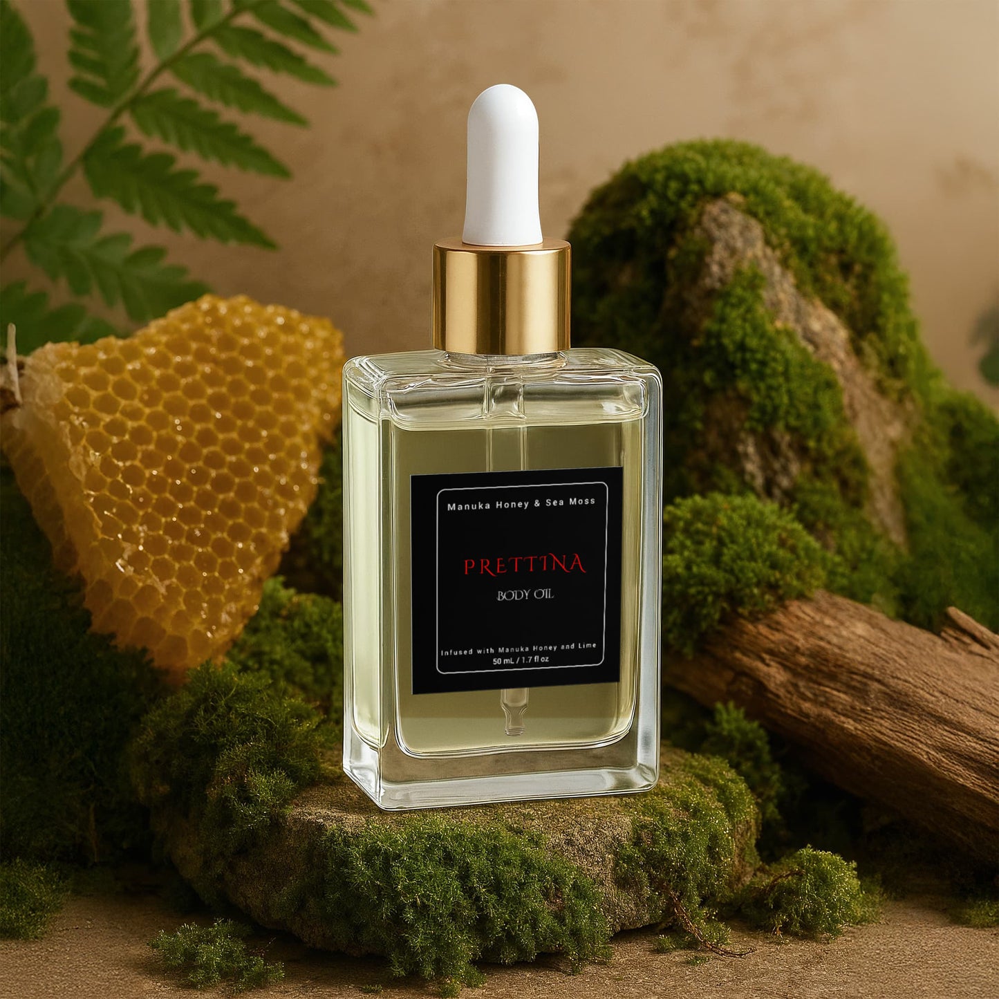 Prettina Manuka Honey Sea Moss Body Oil